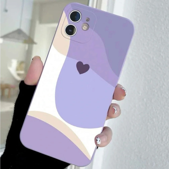 ⚠️Clearance💜iPhone 14/Pro/Pro Max/Plus Purple Heart Pattern - Picture 2 of 2